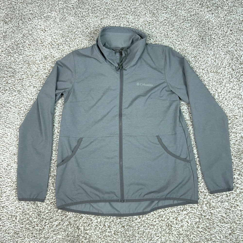 Columbia Jacket Womens S Gray Full Zip Outdoor Hiking Casual‎ Top Windbreaker